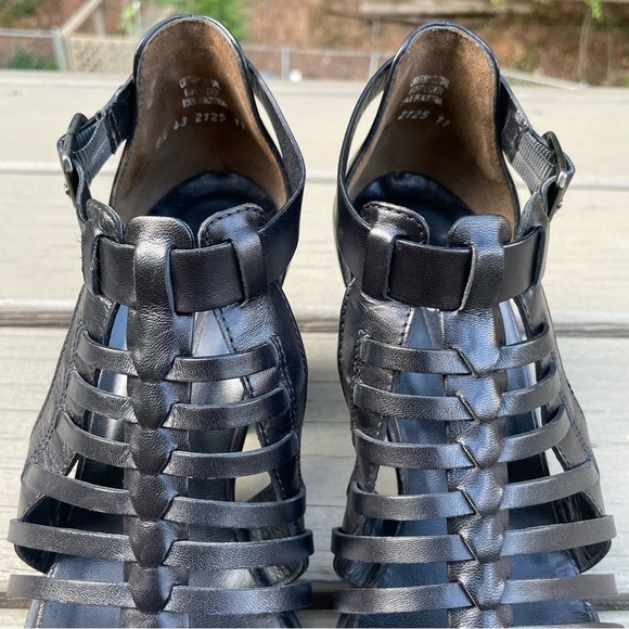 Paul Green Christy Black Caged Strappy Heels Sandals Shoes size 9 - Picture 5 of 16